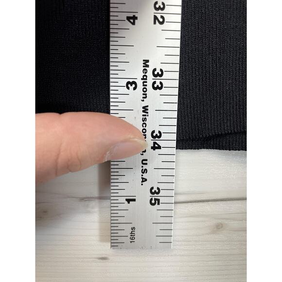 Zara Dress Womens Large Black Cutout Long Sleeve Ribbed Knit Bodycon Mini - Picture 4 of 9